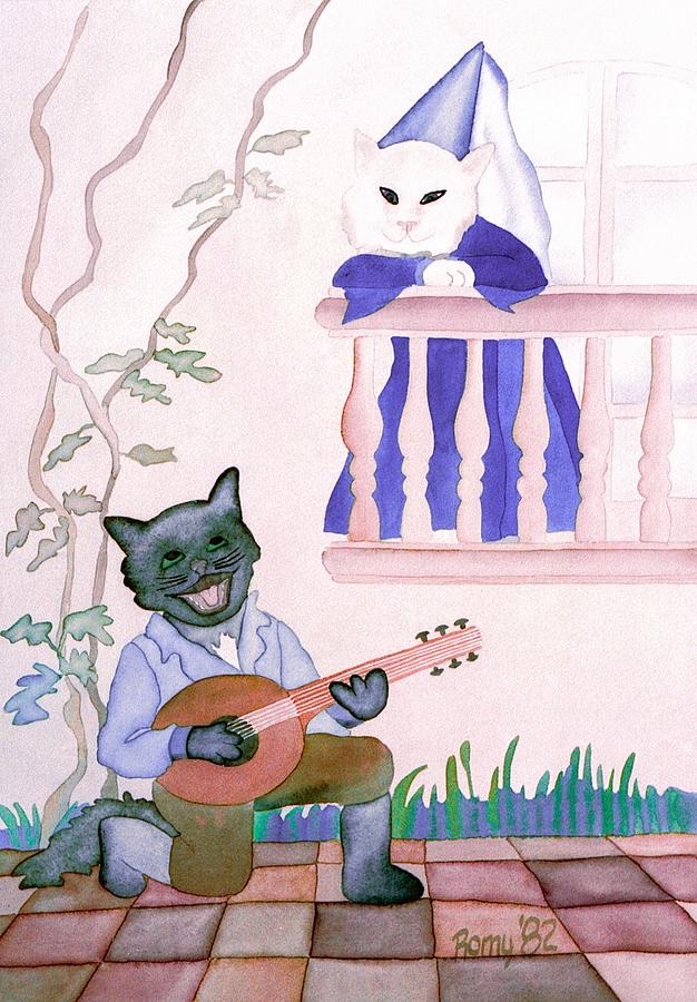 Cat Painting - Serenade Kitties by Romy Muirhead