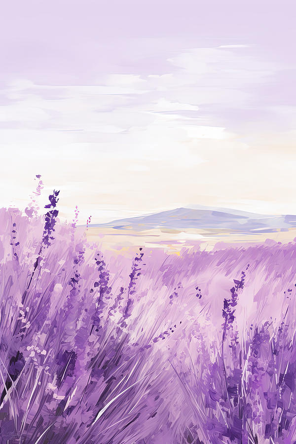 Serenade of Purple - Lavender Painting Painting by Lourry Legarde