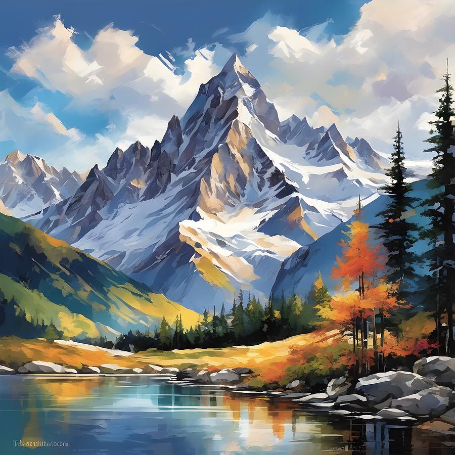 Serene Alpine Majesty Digital Art by Dreaxia Arts - Fine Art America