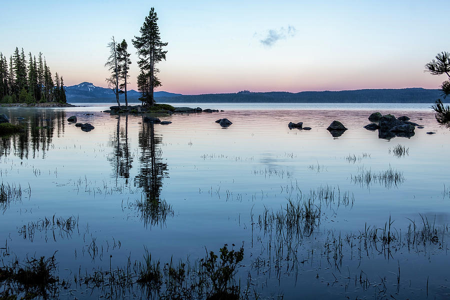 Serene Dawn at Waldo Lake Photograph by Belinda Greb