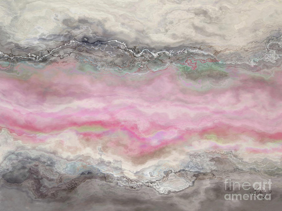 Serene Flowing Greys and Pinks Digital Art by Neece Campione