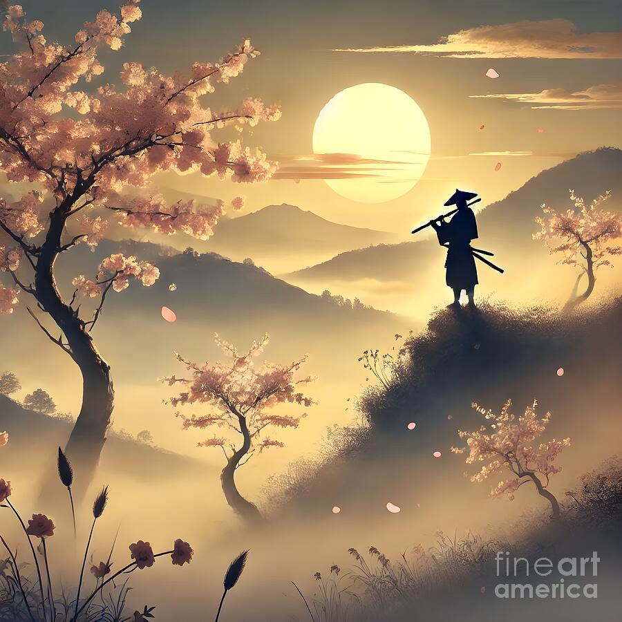 Serene Moonlit Landscape Flutist Amidst Cherry Blossoms and Misty Hills Digital Art by Sapiens Verbum Serene Moonlit Landscape Flutist Amidst Cherry Blossoms and Misty Hills Digital Art by Sapiens Verbum