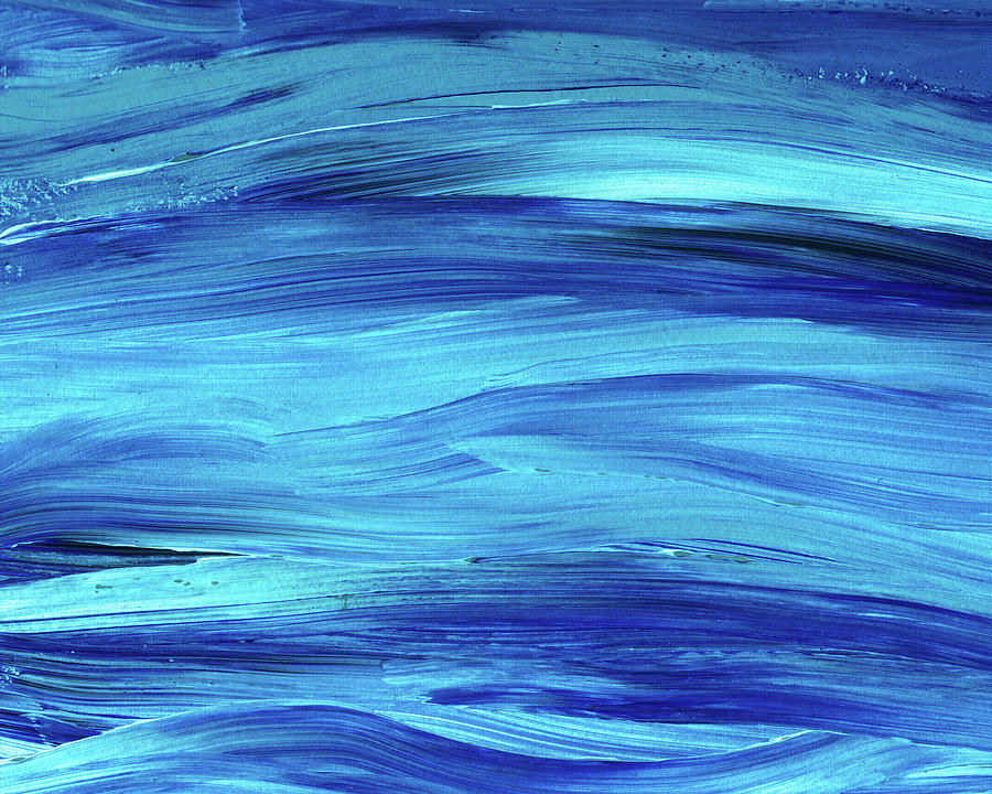 Serene Ocean Waves Turquoise Blue Reflections Painting by Irina Sztukowski