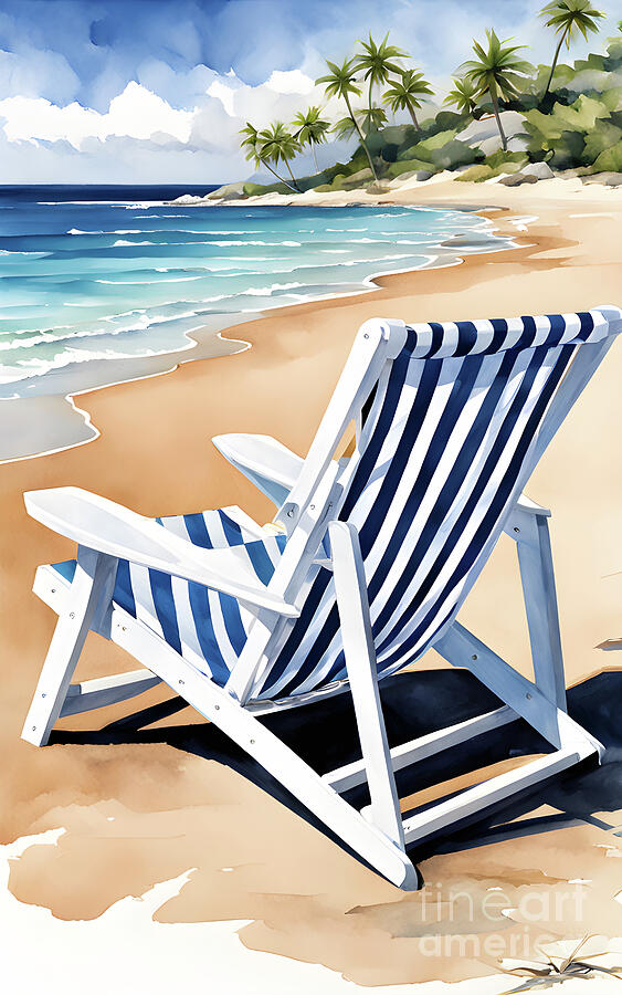 Summer Digital Art - Serene seaside escape by Sen Tinel
