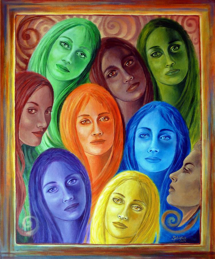 Portrait Painting - Serene Sisters by Sylvia Kula