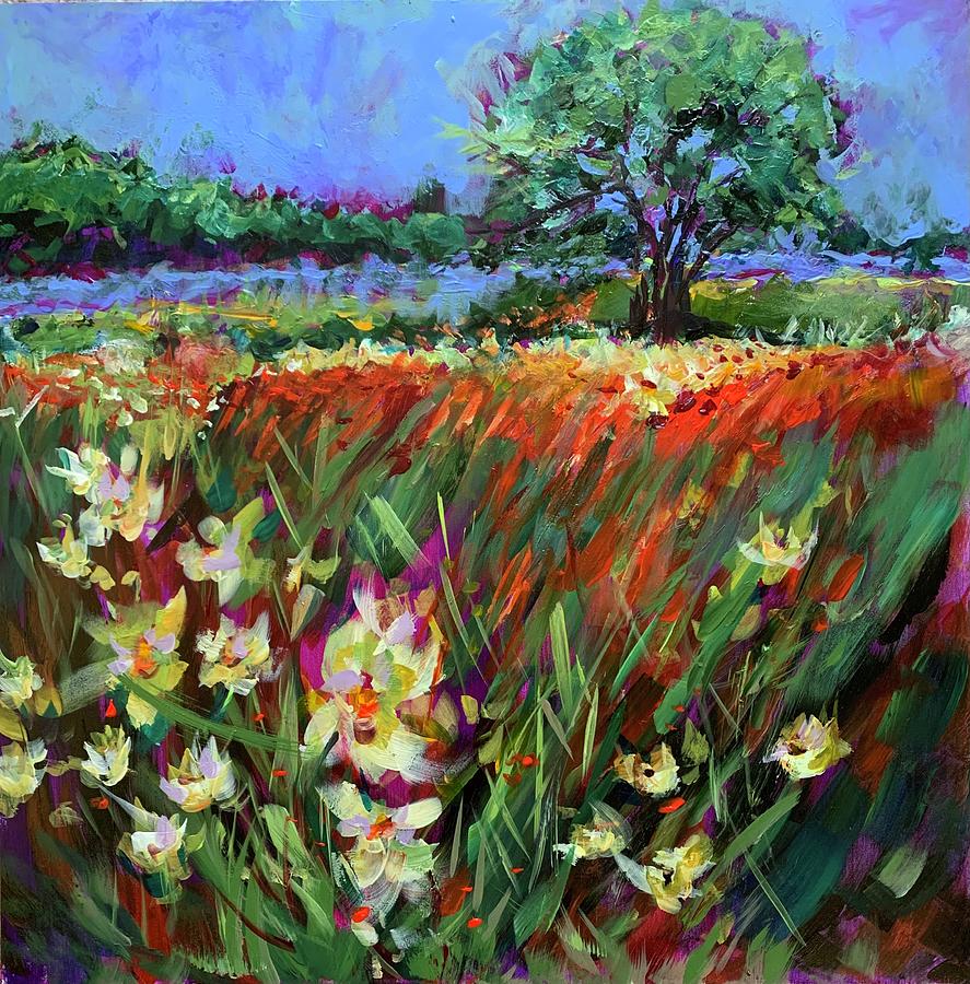 Serene Wildflowers Painting by Bonny Butler