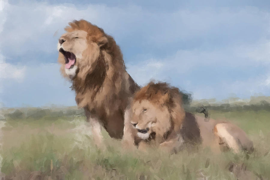 Serengeti Watch Painting by Gary Arnold