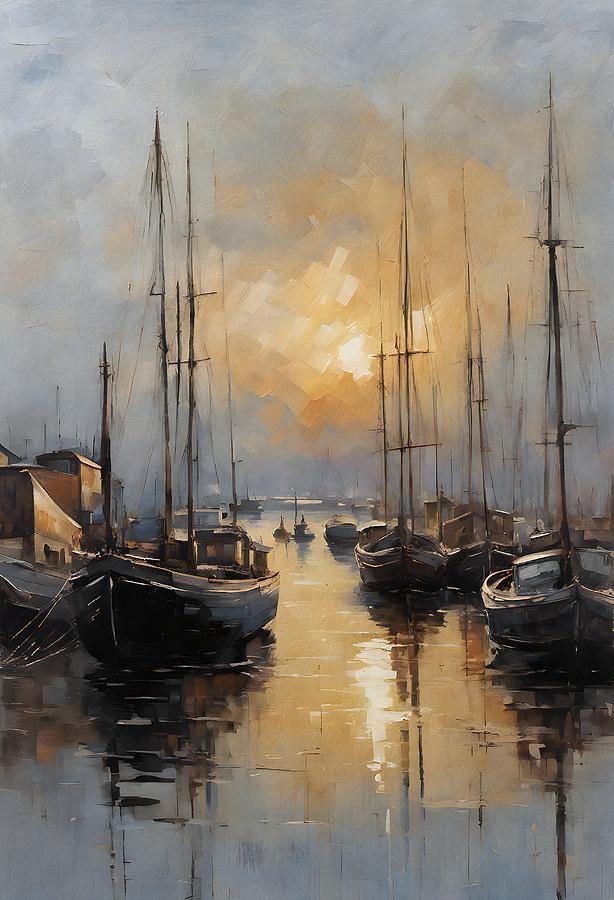 Serenity at Sunset Harbor Digital Art by Samuel HUYNH Serenity at Sunset Harbor Digital Art by Samuel HUYNH