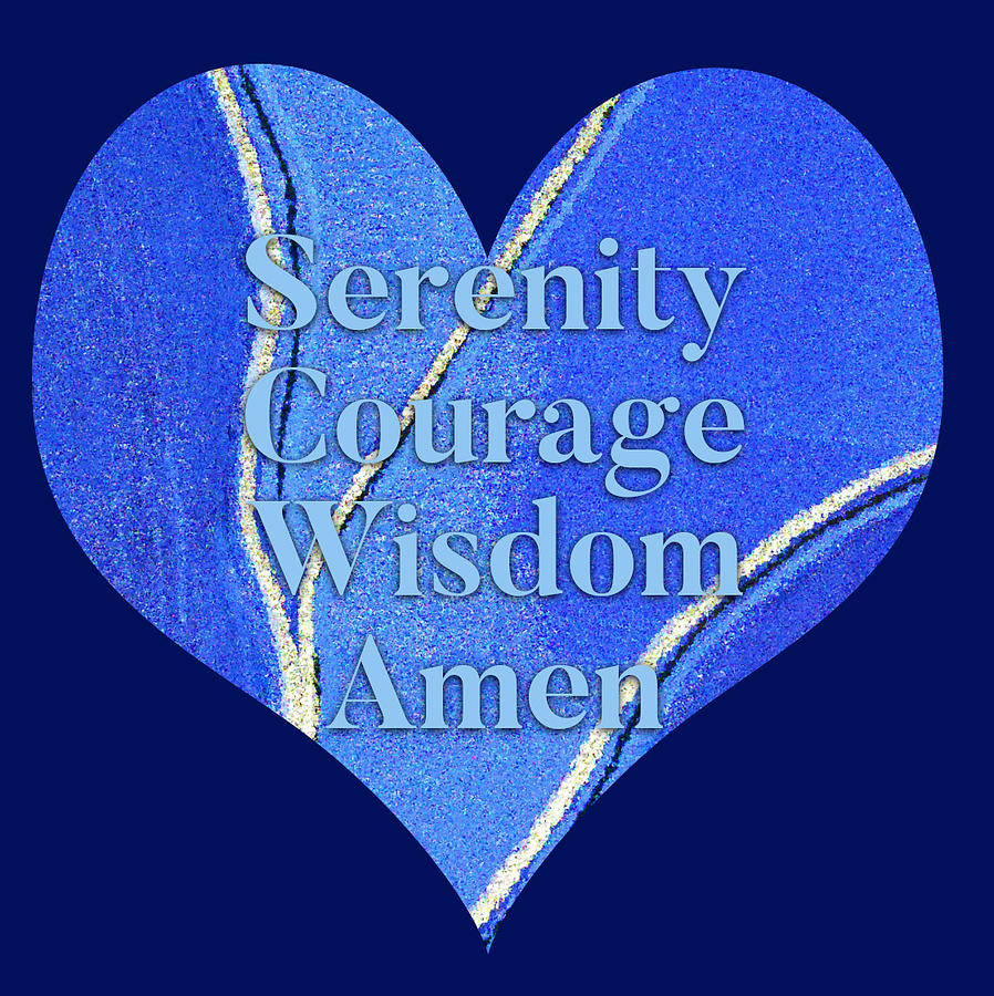 Serenity Courage Wisdom Amen 1222 Heart Painting by Corinne Carroll