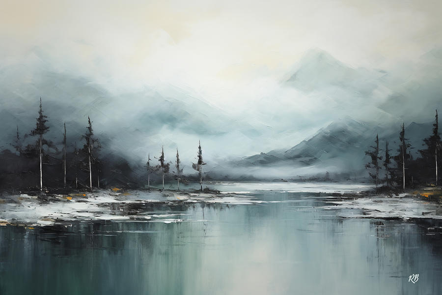 Winter Digital Art - Serenity in Blue by Romain Bonnet