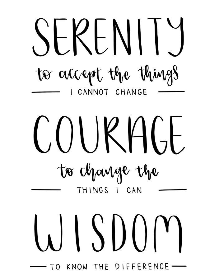 Serenity Prayer Hand Lettered Quote Poster Painting by Stewart Joanne ...