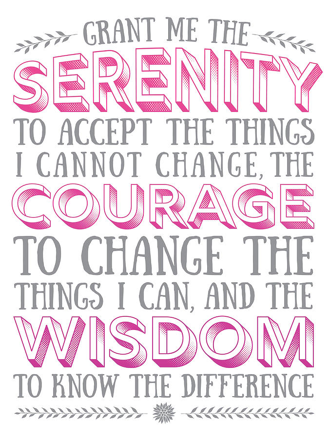 Serenity prayer pink Poster aesthetic Painting by Clarke Charles - Pixels