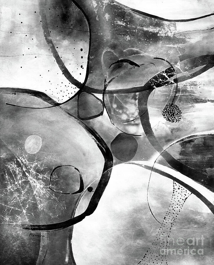 Serenity Stones 2 In Gray And White Painting