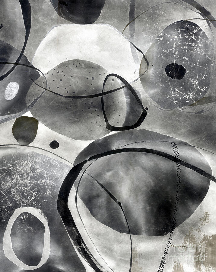 Serenity Stones 3 In Gray And White Painting