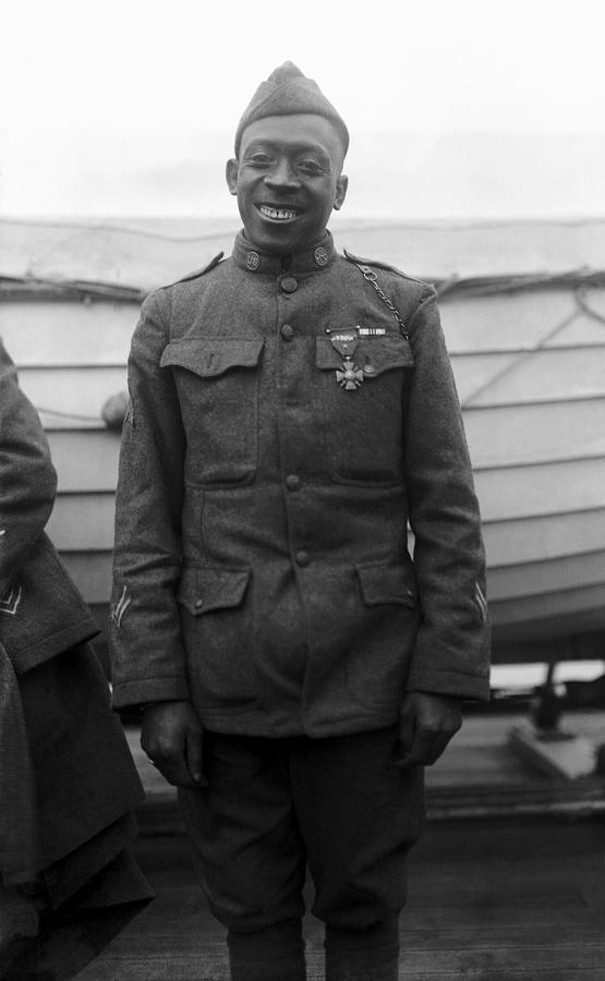 Sergeant Henry Johnson Wearing A Medal - Harlem Hellfighters - 1919 Photograph by War Is Hell Store