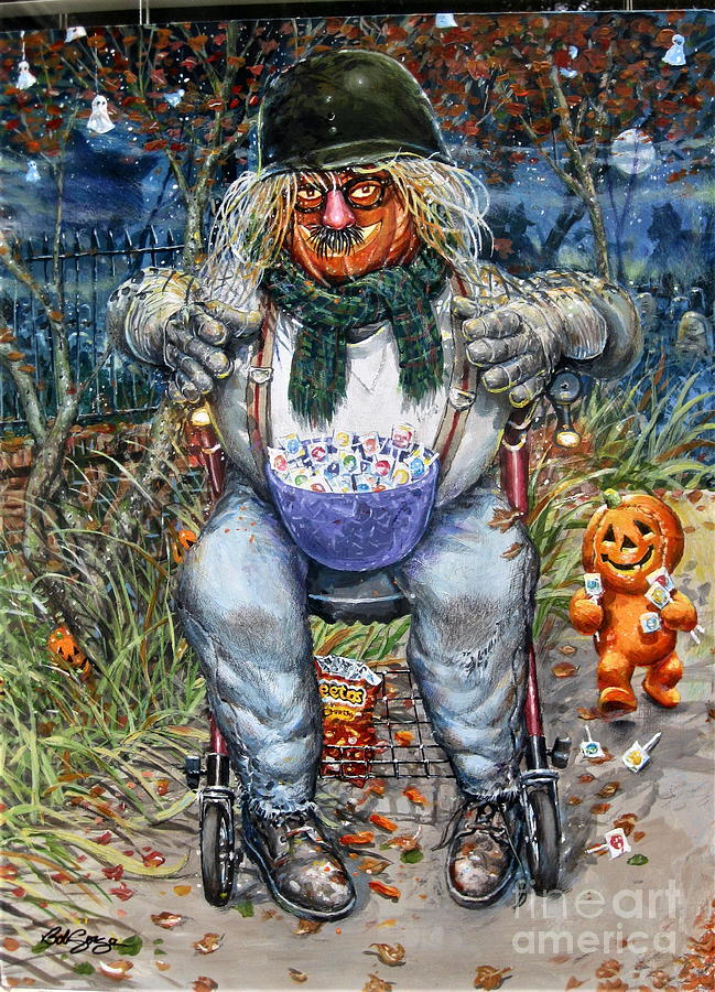 Sergeant Pumpkin Heads last Ambush Patrol Painting by Bob George