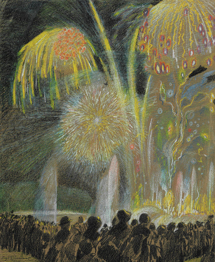 Sergei Chekhonin 1878-1936 Fireworks Painting