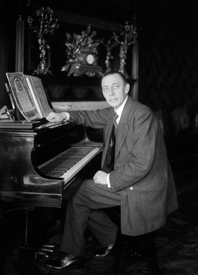 Sergei Rachmaninoff At The Piano - Circa 1915 Photograph by War Is Hell Store