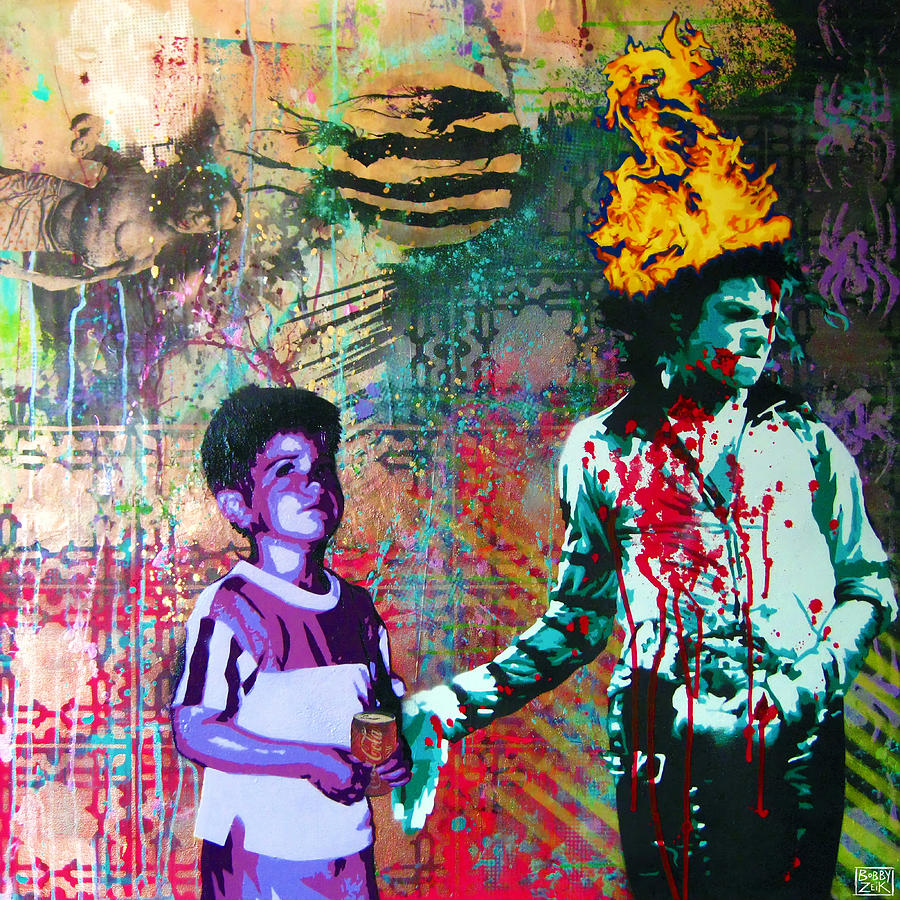 Michael Jackson Painting - Serial Thriller by Bobby Zeik