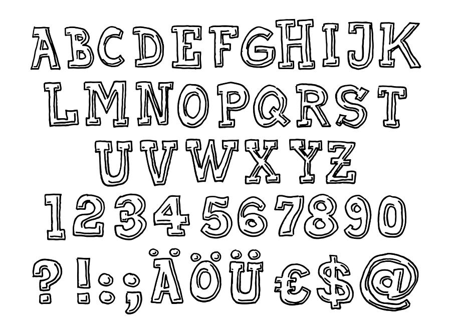 Serif Alphabet Letter Set Drawing Drawing by FrankRamspott