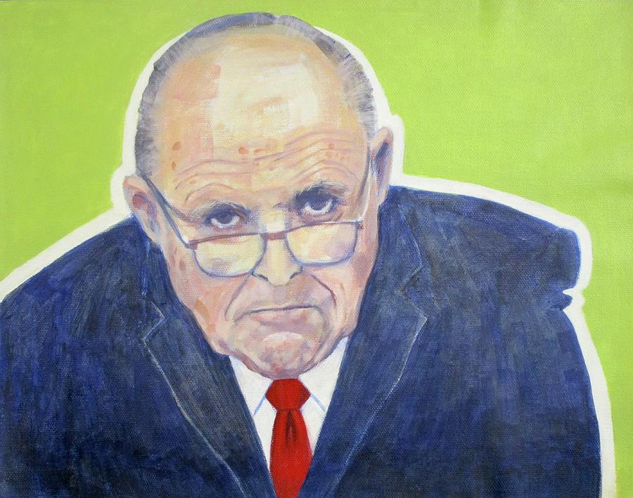 Serious Giuliani  Painting by Kazumi Whitemoon