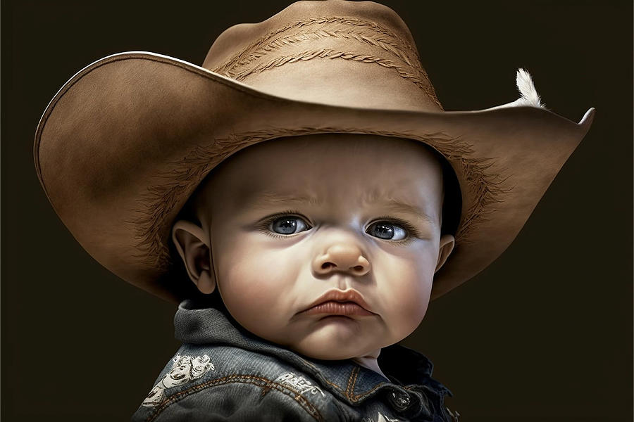 Serious Little Cowboy Digital Art by Steve McKinzie - Pixels