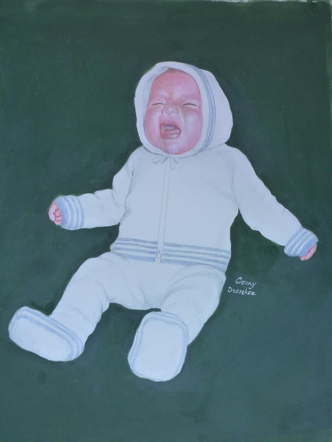 Seriously Miffed Infant Mixed Media by Constance DRESCHER