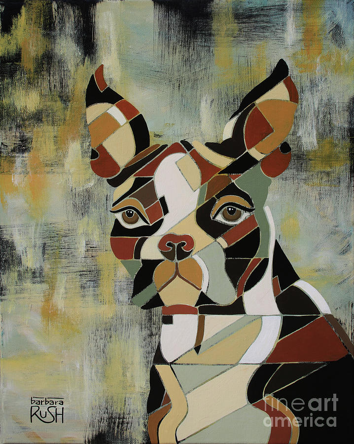 Seriously the Boston Terrier Painting by Barbara Rush