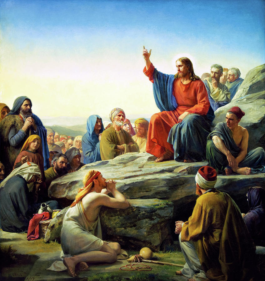 Jesus Christ Painting - Sermon on the Mount, 1877 by Carl Bloch