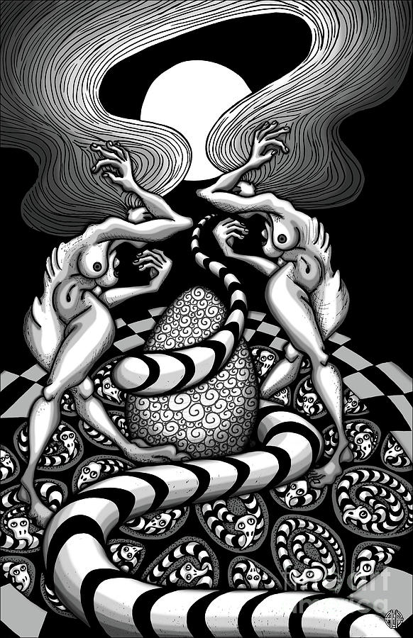 Serpent Cycle Drawing by Amy E Fraser