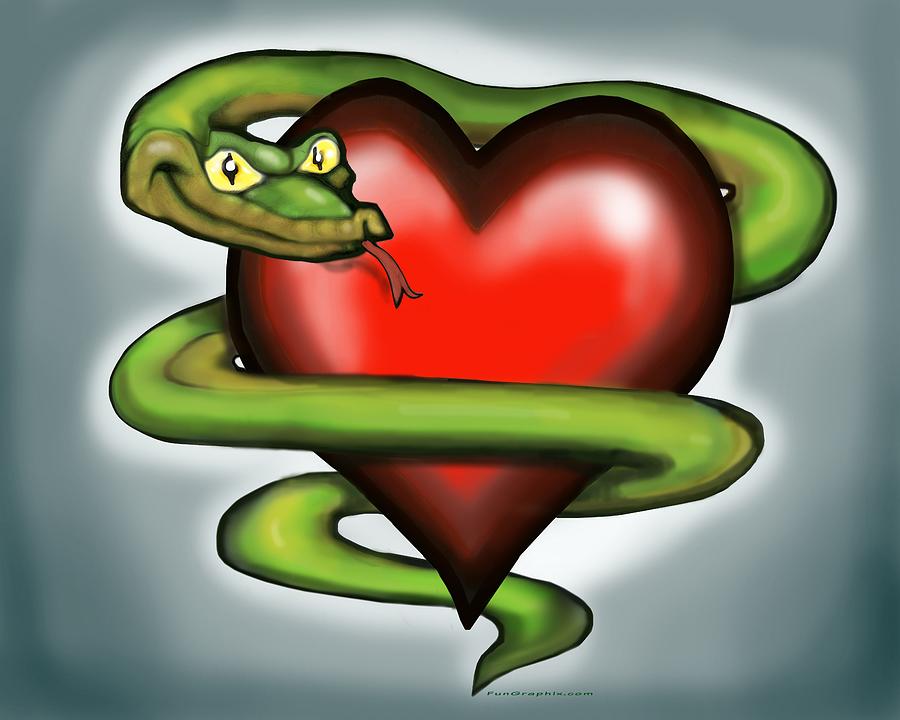 Serpent n Heart Digital Art by Kevin Middleton