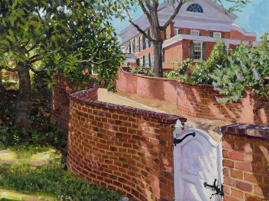 Thomas Jefferson Painting - Serpentine Walls Behind Pavilion II by Edward Thomas