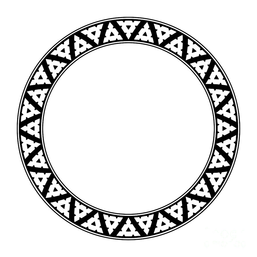 Serrated triangle pattern, circle frame, based on Melanesian patterns ...