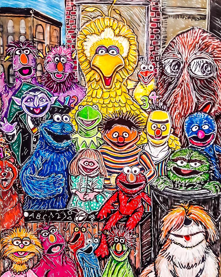 Sesame Street Drawing by Janine Messenger Fine Art America