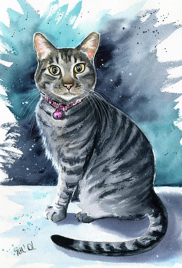 Sesame Tabby Cat Painting Painting by Dora Hathazi Mendes
