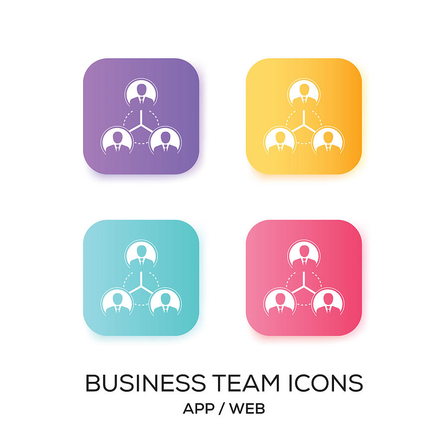 Set of Business Team App Icon Drawing by Cnythzl