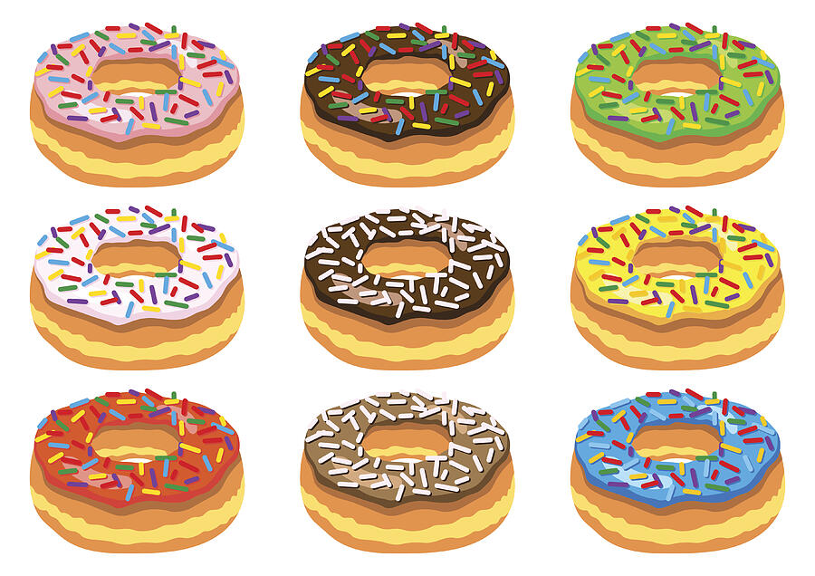 Set of donuts Drawing by Et-artworks