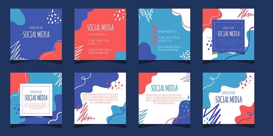Set of Editable banner social media post collection and story template. Drawing by As Creative Atelier
