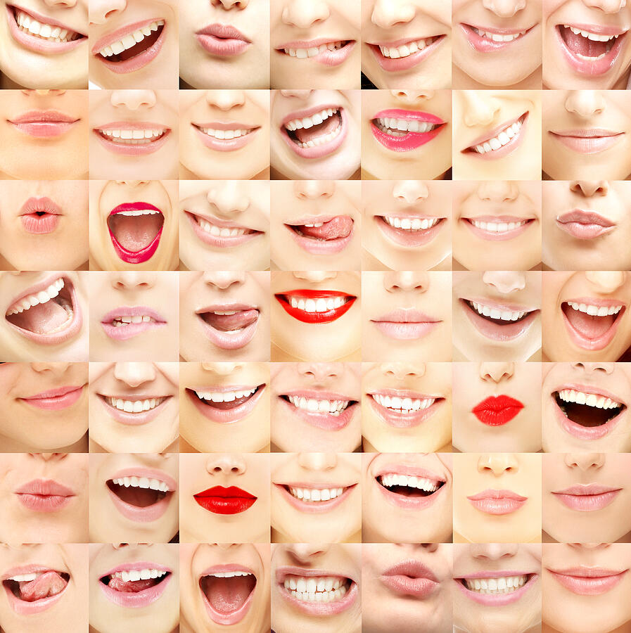 Set of female lips Photograph by GMint