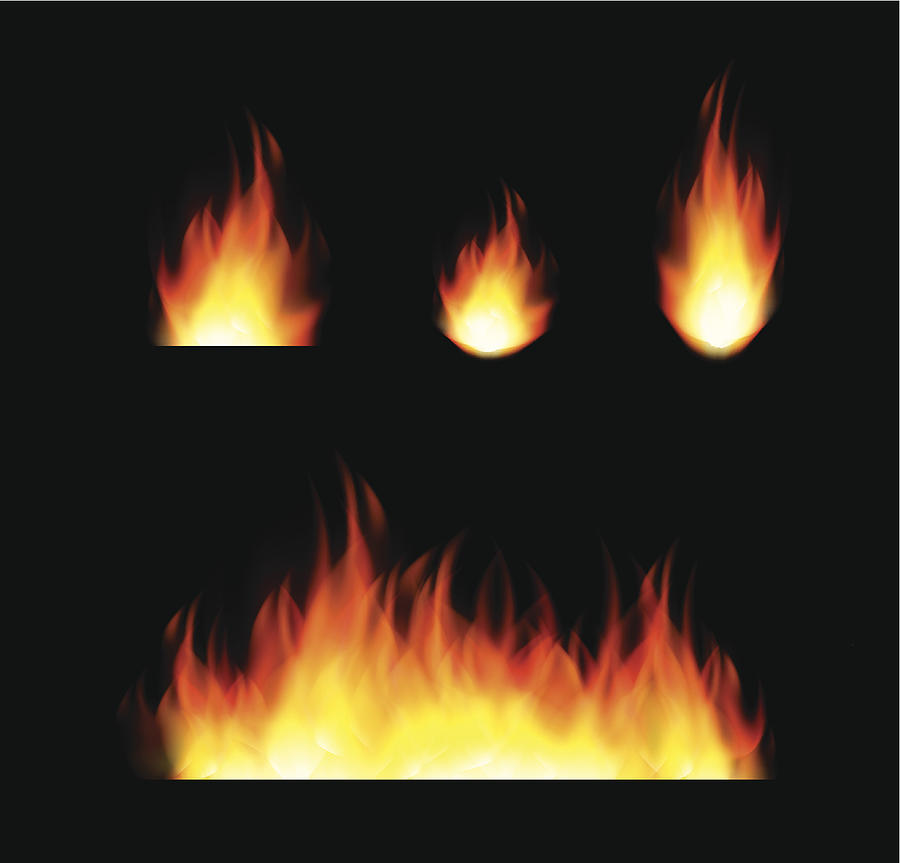 Set of Flames Drawing by Blindspot