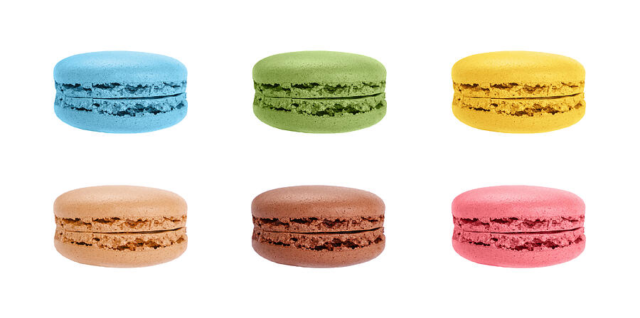 Set of macaron cookies isolated on white Photograph by BreakingTheWalls