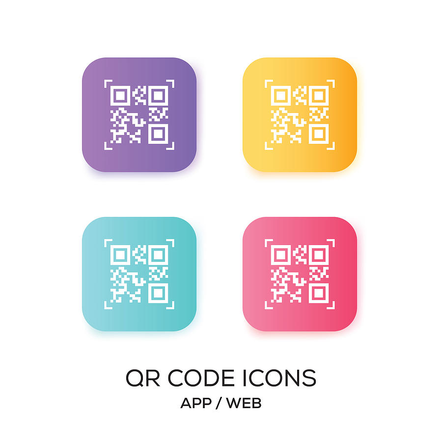 Set of QR Code App Icon Drawing by Cnythzl