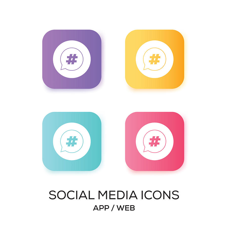 Set of Social Media App Icon Drawing by Cnythzl