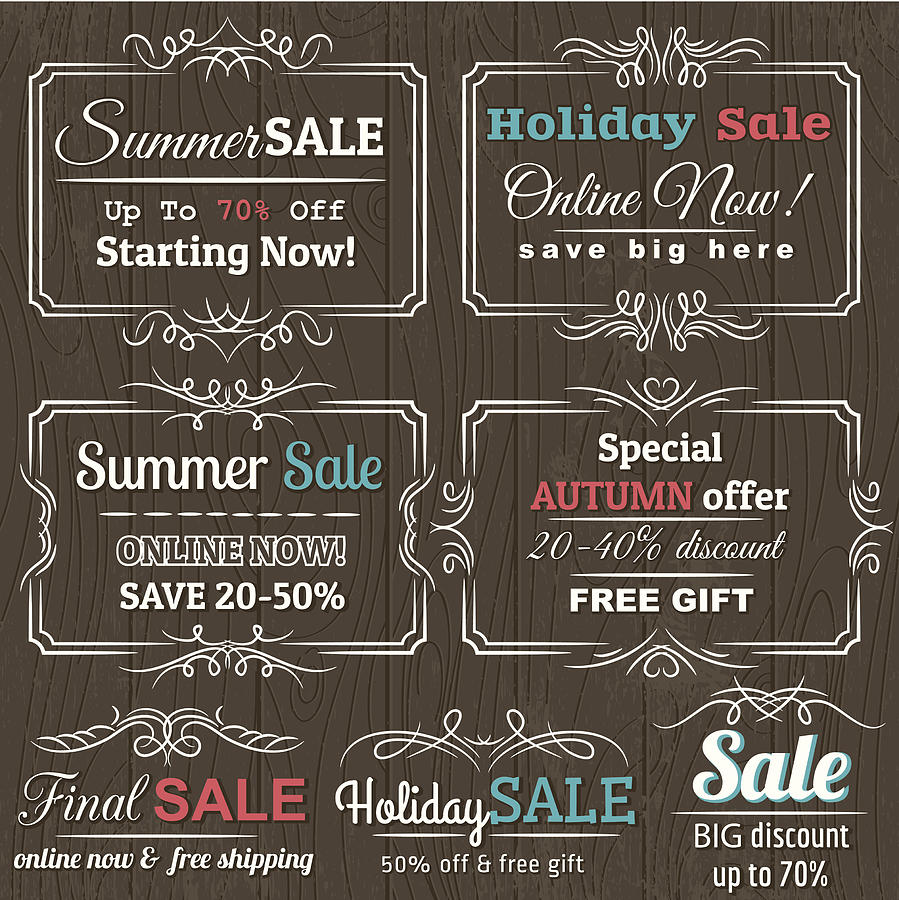 Set of special sale offer labels and banners , vector Drawing by Sunnyfrog
