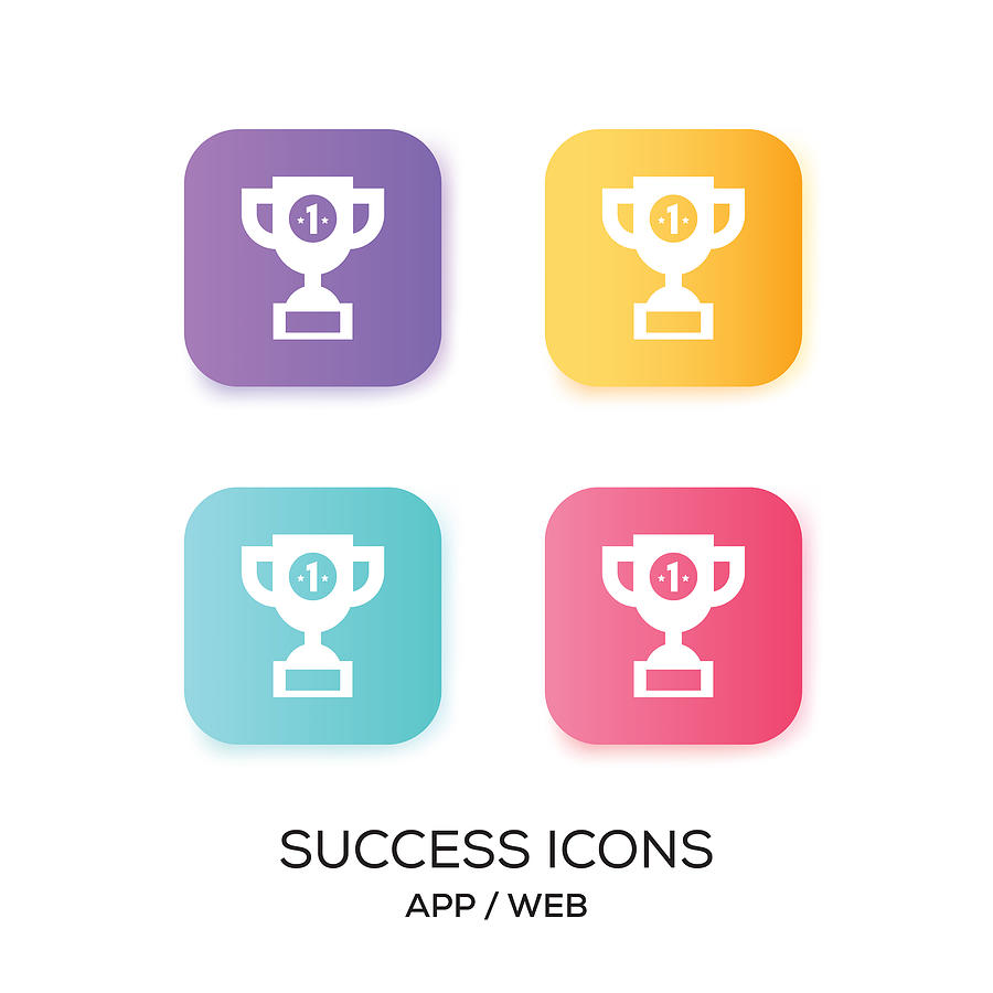 Set of Success App Icon Drawing by Cnythzl