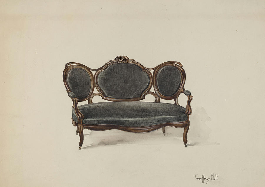 Settee Drawing by Geoffrey Holt Fine Art America