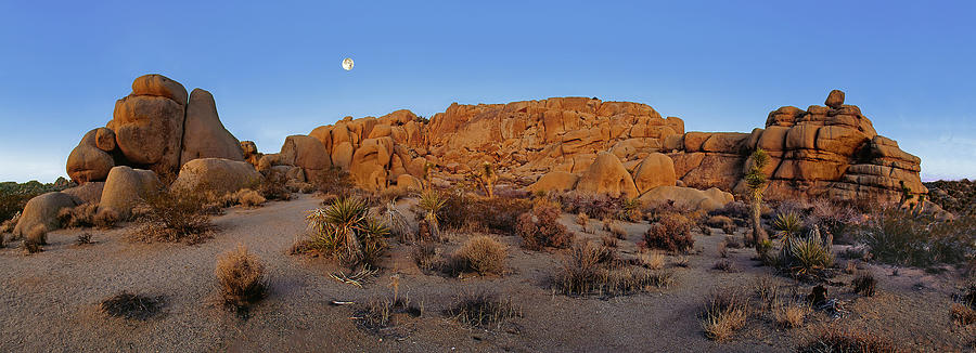 Setting Full Moon Over Teetering Rock Formation Photograph by Paul Breitkreuz