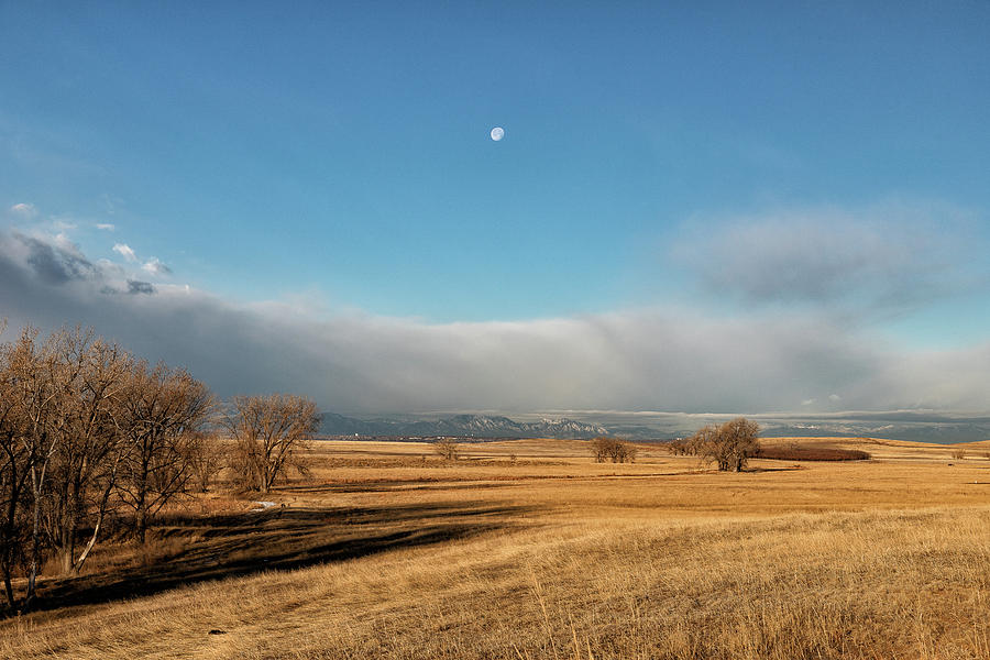 Setting Moon Above the Colorado Front Range Photograph by Tony Hake