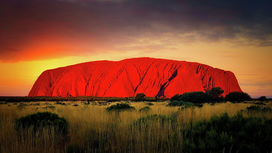 Setting of the Sun - Uluru, Australia Photograph by Lexa Harpell