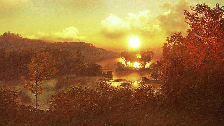 Setting Sun - 03 Painting by AM FineArtPrints
